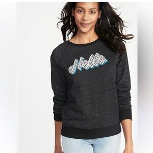Hello! Old Navy Glitter Sweatshirt (XS)